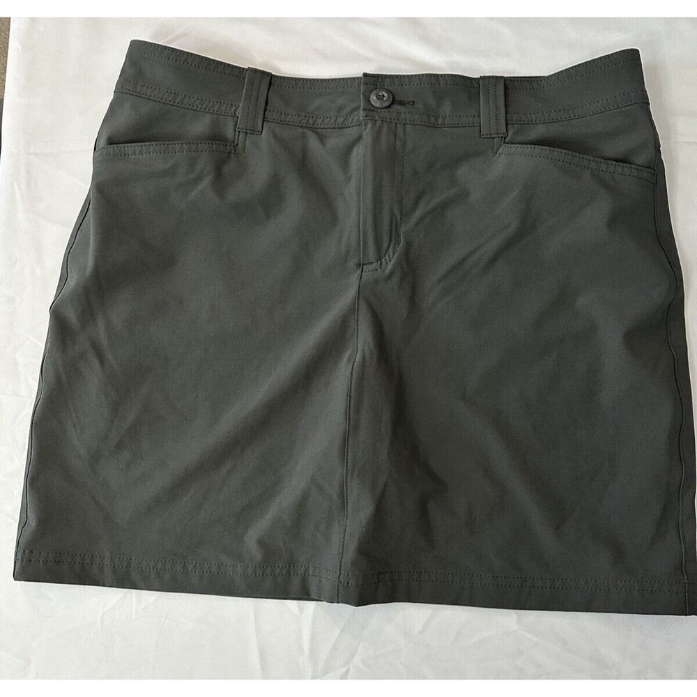 Eddie Bauer Womens Active Wear Golf Skirt/Skort Size 8 Zip Front Dark Grey EUC